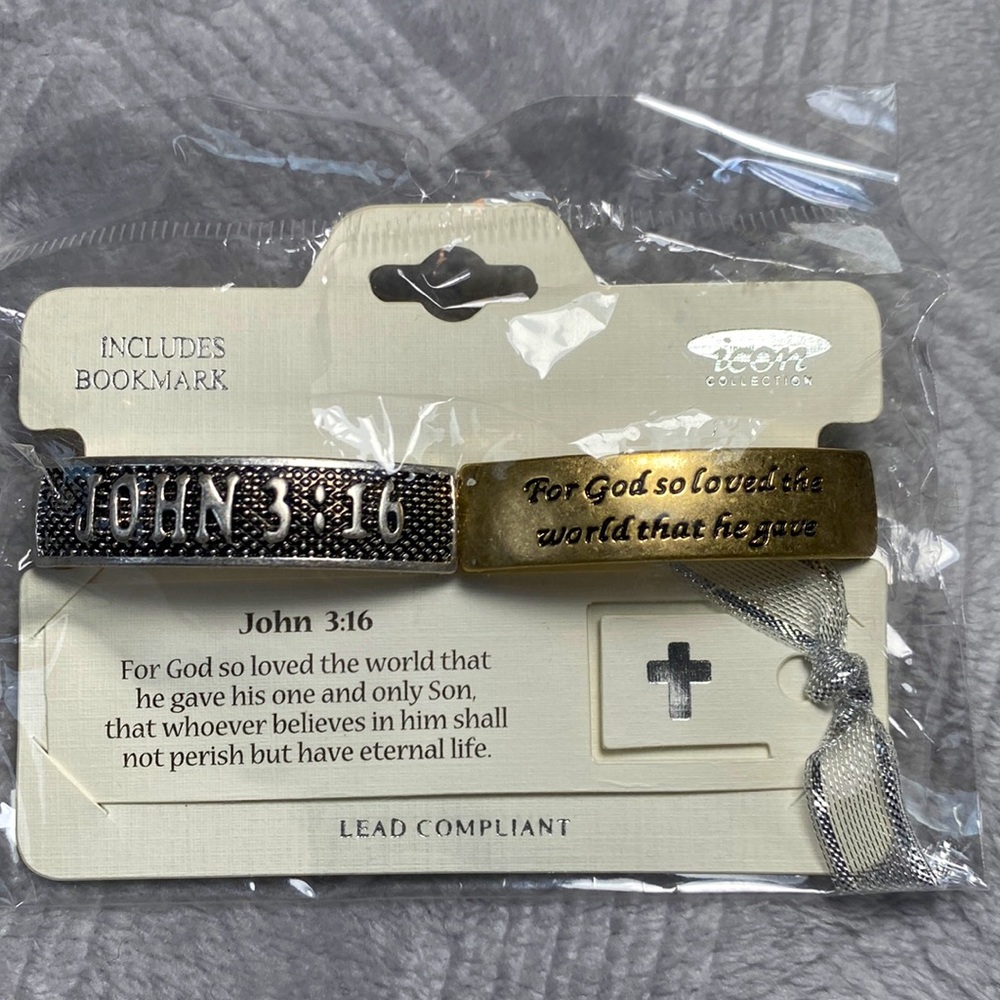NWT Bible Bracelet John 3:16 Christian Saying Bracelet